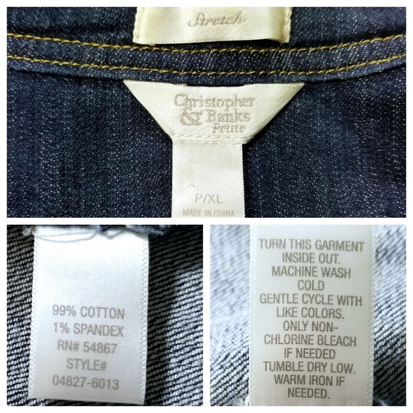 🍎HP🍎CHRISTOPHER & BANKS MOTO DENIM JACKET P/XL - Picture 6 of 8